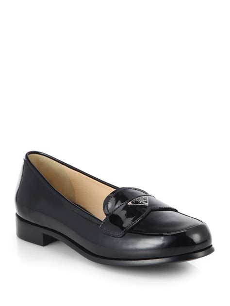 prada black patent loafers woman|Prada buckle loafer ladies.